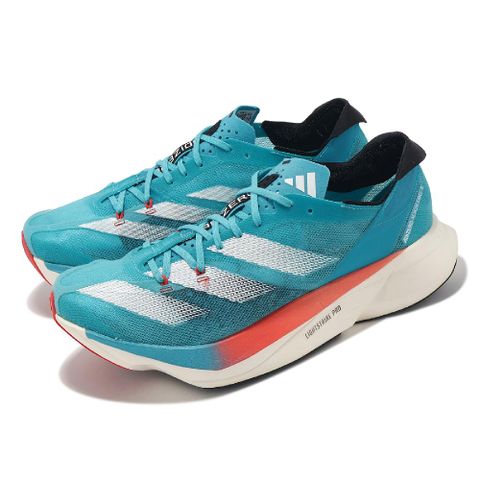adidas 愛迪達 競速跑鞋 Adizero Adios Pro 3 M 男鞋 藍 橘 回彈 輕量 運動鞋 ID8468