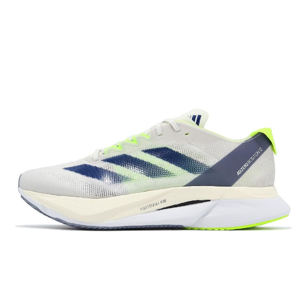 ADIDAS 愛迪達   慢跑鞋 Adizero Boston 12 男鞋 白 綠 輕量 回彈 中長跑 路跑 運動鞋 IE8493