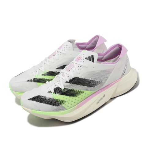 adidas 愛迪達 競速跑鞋 Adizero Adios Pro 3 M 男鞋 白 黑 粉紅 緩震 厚底 運動鞋 IG6444