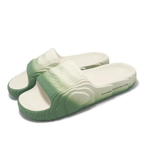 adidas 愛迪達 拖鞋 Adilette 22 男鞋 女鞋 白 綠 漸層 一體式 地形圖 涼拖鞋 IF3674