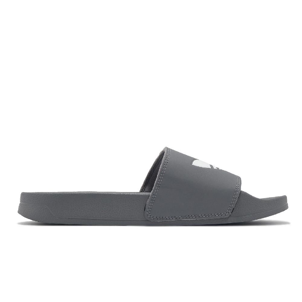 adidas 愛迪達   拖鞋 Adilette Lite 男鞋 女鞋 灰 白 一體式 緩衝 一片拖 涼拖鞋 FU7592