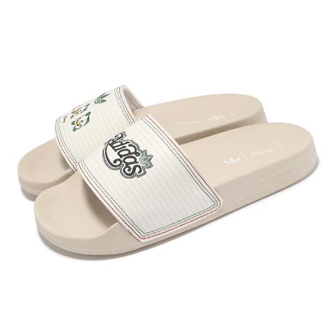 ADIDAS 愛迪達 x Disney Adilette Lite 拖鞋 男鞋 女鞋 唐老鴨 三葉草 米白 聯名 JR5456