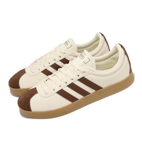 ADIDAS 愛迪達 休閒鞋 VL Court 2.0 男鞋 米白 棕 皮革 麂皮 膠底 復古 ID6016