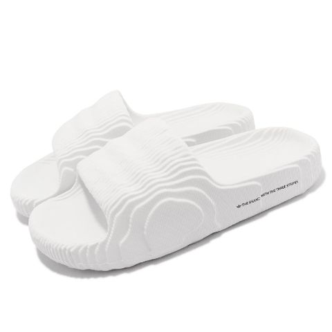 ADIDAS 愛迪達 拖鞋 Adilette 22 男鞋 女鞋 白 全白 波浪紋 運動拖鞋  HQ4672