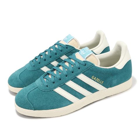 ADIDAS 愛迪達 休閒鞋 Gazelle 男鞋 女鞋 藍綠 白 三條紋 麂皮 復古 情侶鞋 IG1061