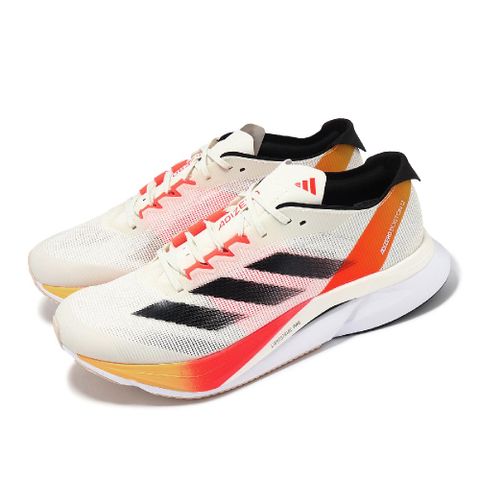 ADIDAS 愛迪達 adidas 愛迪達 慢跑鞋 Adizero Boston 12 M 男鞋 象牙白 橘 輕量 避震 中長跑 運動鞋 IG3320