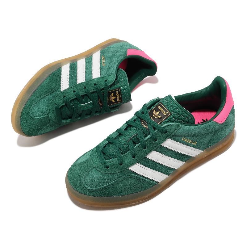 adidas 愛迪達休閒鞋Gazelle Indoor W 女鞋綠粉紅復古膠底IG5929