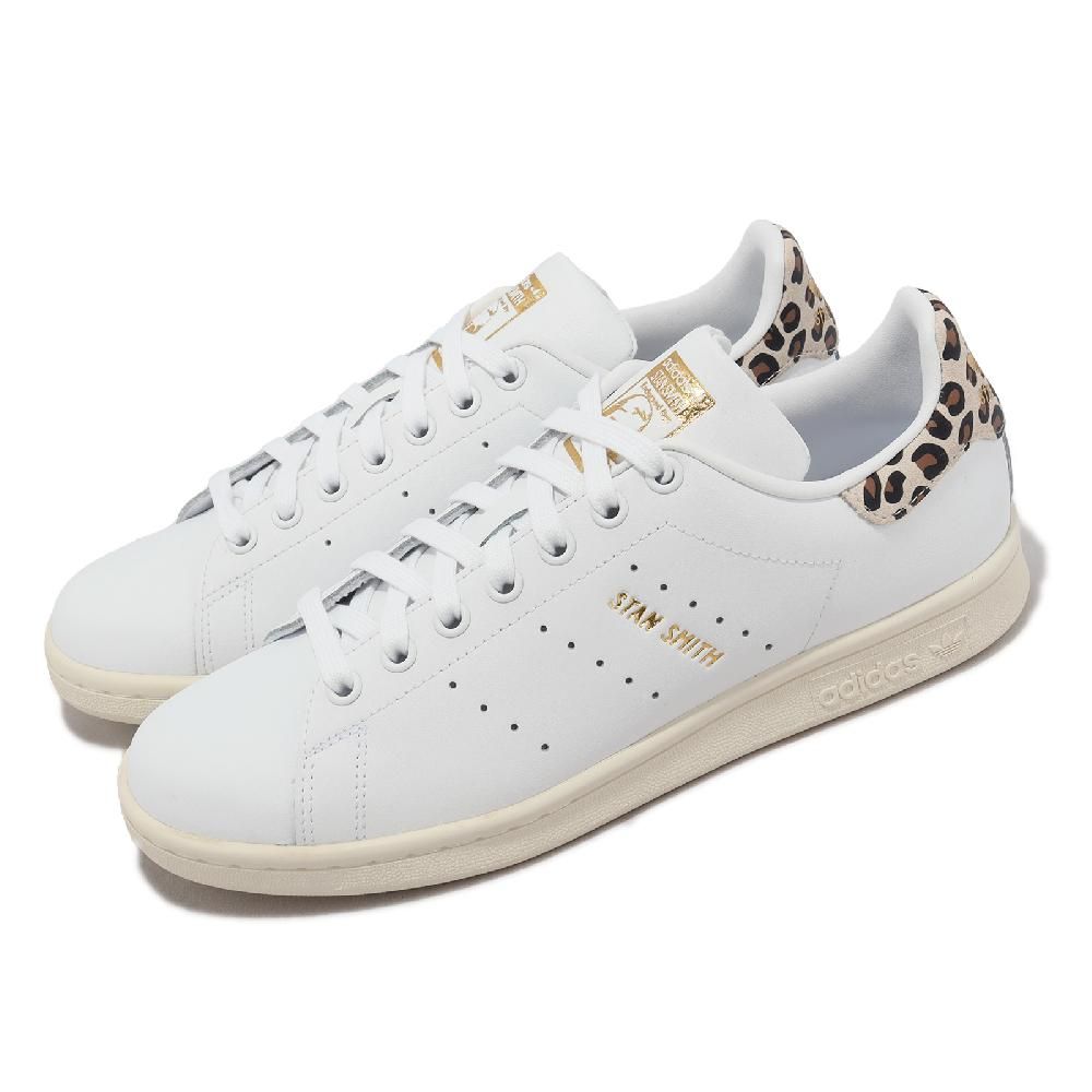 adidas 愛迪達休閒鞋Stan Smith W 女鞋白棕金豹紋小白鞋史密斯IE4634