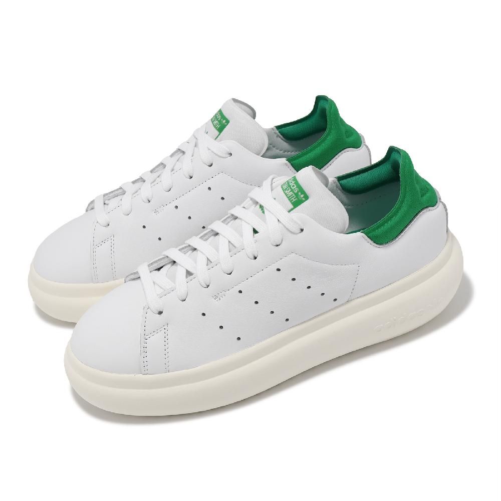 ADIDAS 愛迪達   休閒鞋 Stan Smith PF W 女鞋 白 綠 皮革 低筒 厚底增高 史密斯 經典  ID2786