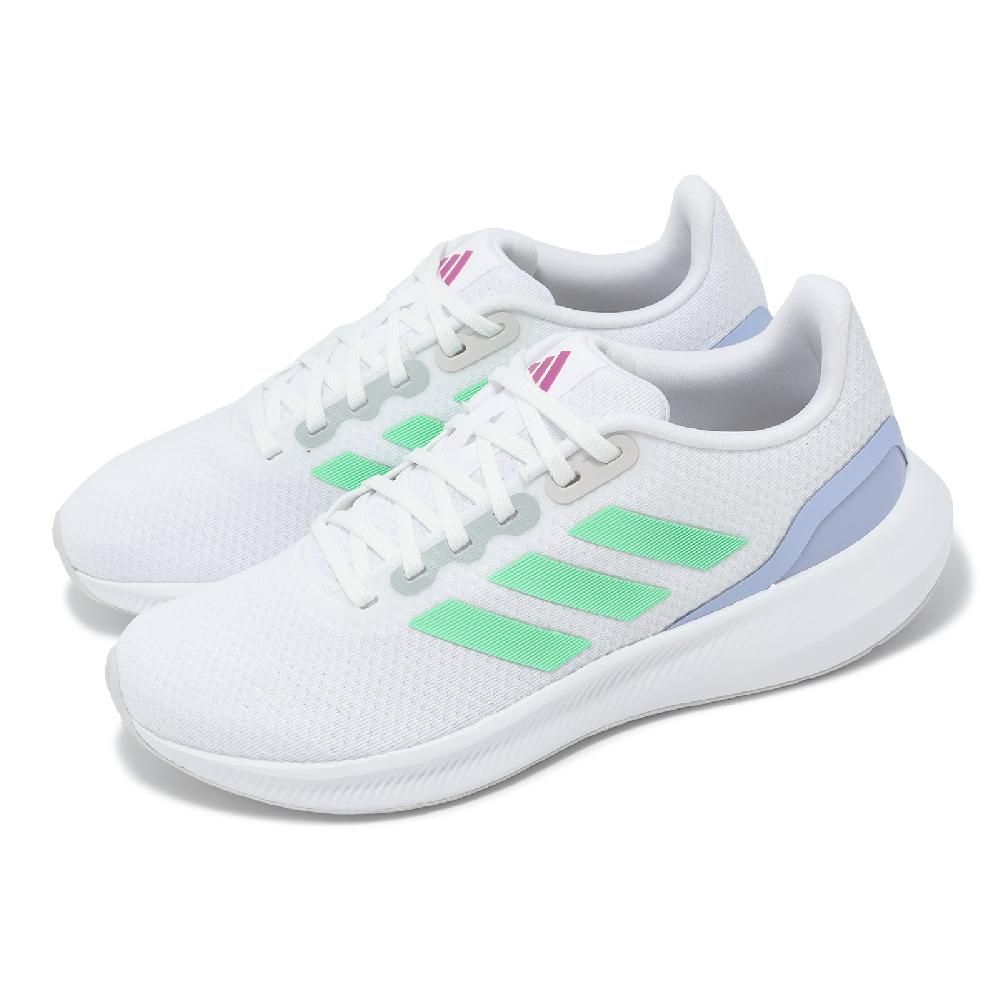 ADIDAS 愛迪達   慢跑鞋 Runfalcon 3.0 W 女鞋 白 綠 網布 緩衝 透氣 運動鞋 HP7561