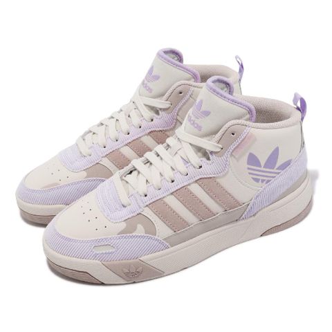 ADIDAS 愛迪達 休閒鞋 Post Up W 女鞋 象牙白 薰衣草紫 皮革 燈心絨 中筒 IE1901