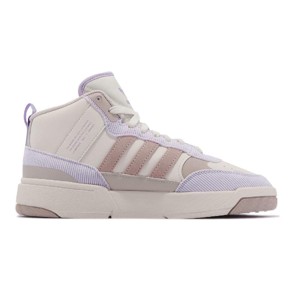 ADIDAS 愛迪達   休閒鞋 Post Up W 女鞋 象牙白 薰衣草紫 皮革 燈心絨 中筒 IE1901