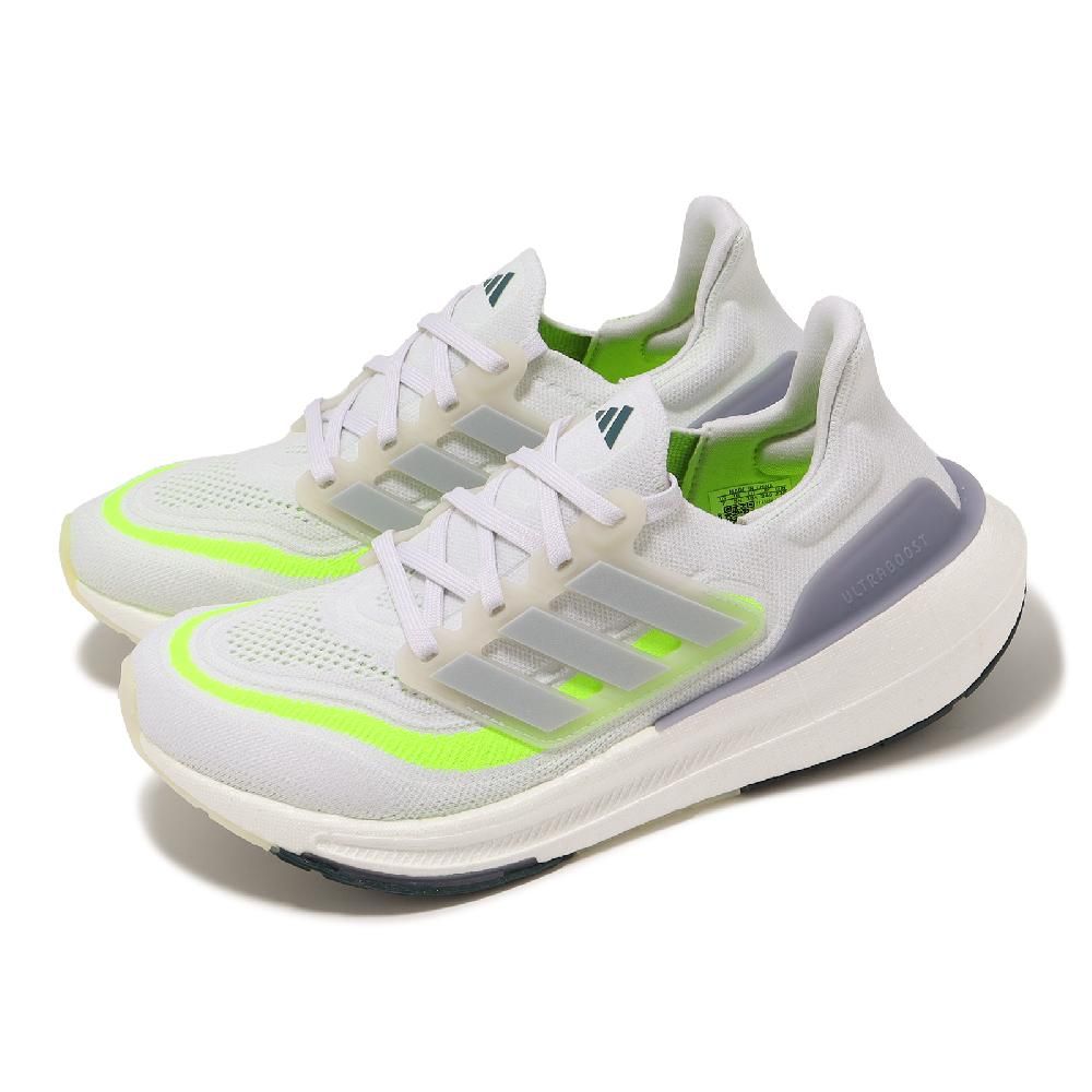 ADIDAS 愛迪達   慢跑鞋 Ultraboost Light W 女鞋 白 螢光黃 襪套 馬牌輪胎大底 運動鞋 IE1775