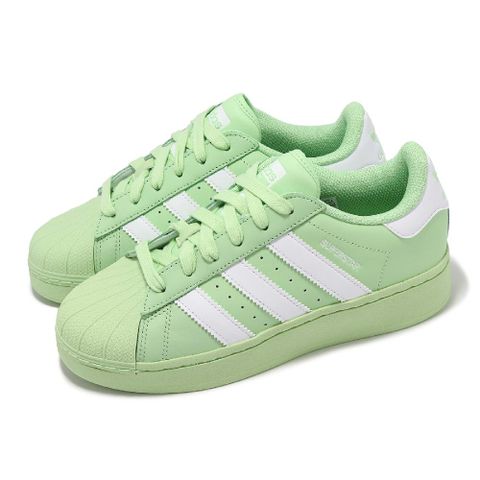 adidas 愛迪達 休閒鞋 Superstar XLG W 女鞋 綠 白 皮革 貝殼頭 三葉草 厚底 ID5729