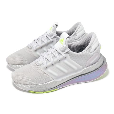 adidas 愛迪達 慢跑鞋 X_PLRBOOST 女鞋 灰 綠 緩衝 Boost 拼接 運動鞋 ID9587