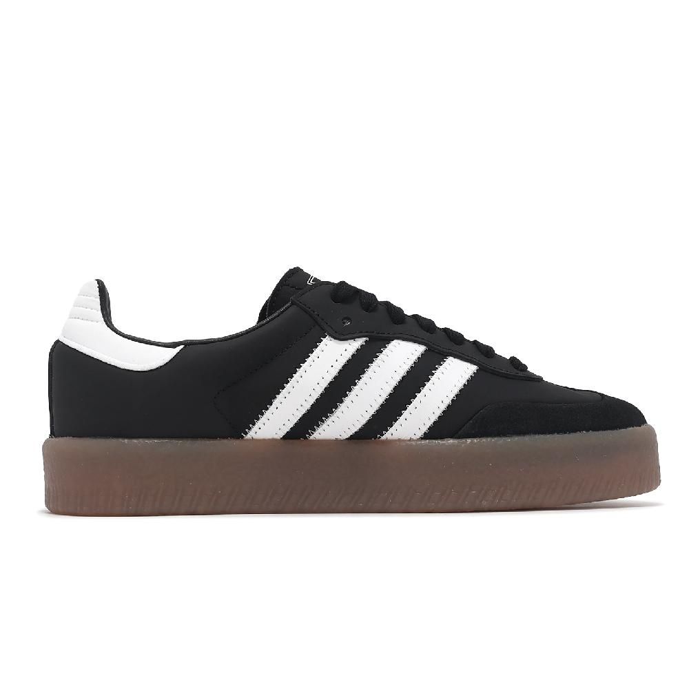 adidas 愛迪達   休閒鞋 Sambae W 女鞋 黑 白 皮革 厚底 德訓鞋 JI1350