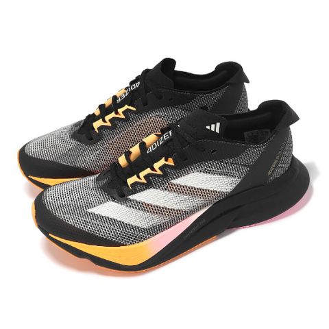 adidas 愛迪達 慢跑鞋 Adizero Boston 12 W 女鞋 黑 橘 緩衝 輪胎大底 碳板 運動鞋 IF9221