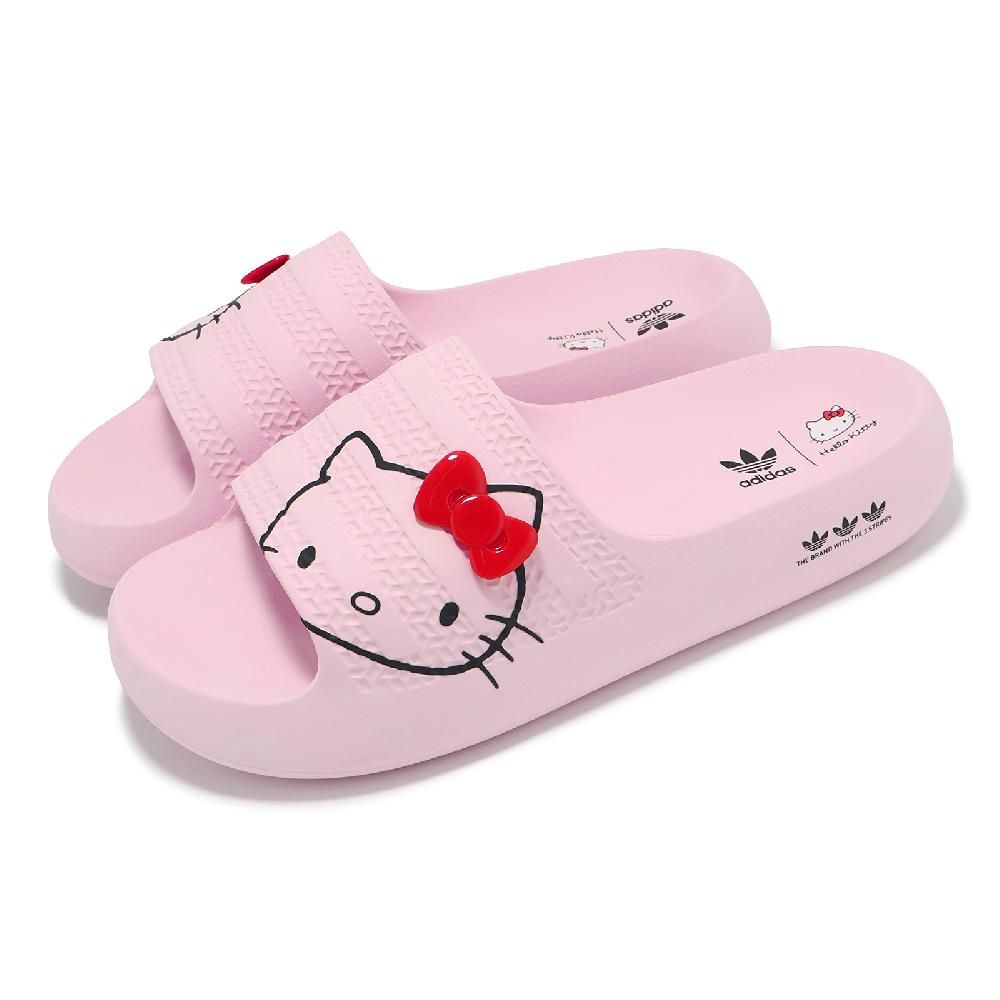 ADIDAS 愛迪達   x Hello Kitty 拖鞋 Adilette Ayoon W 女鞋 粉 三麗鷗聯名款  IH2680