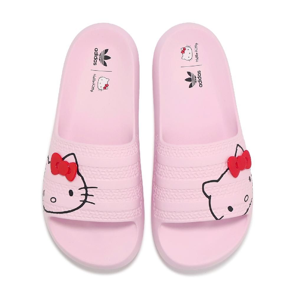 ADIDAS 愛迪達   x Hello Kitty 拖鞋 Adilette Ayoon W 女鞋 粉 三麗鷗聯名款  IH2680