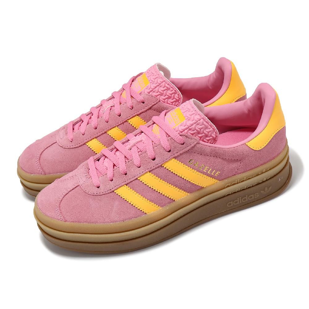 ADIDAS 愛迪達   休閒鞋 Gazelle Bold W 女鞋 粉紅 黃 厚底 麂皮 IF4498