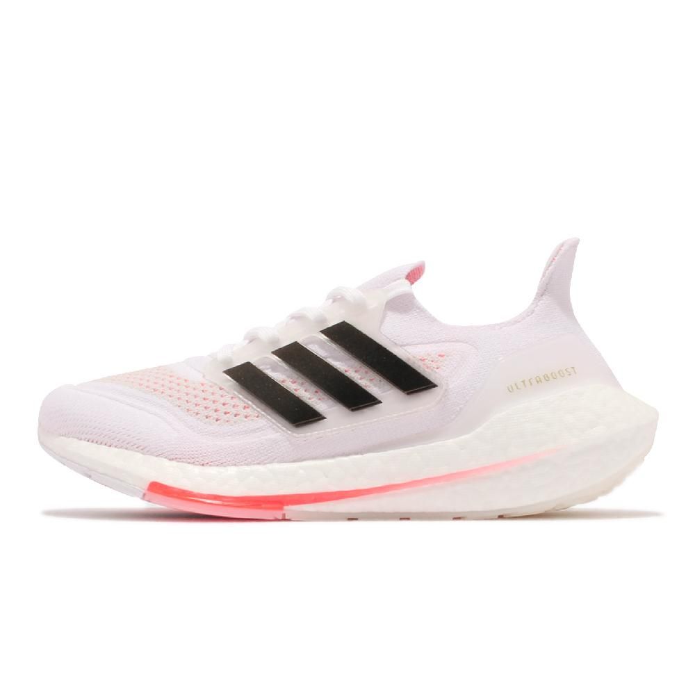 ADIDAS 愛迪達   慢跑鞋 Ultraboost 21 W 女鞋 白 黑 橘紅 路跑 馬牌輪胎底 運動鞋 S23840