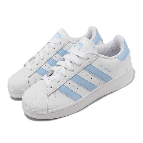 ADIDAS 愛迪達 休閒鞋 Superstar XLG W 女鞋 白 水藍 皮革 貝殼頭 鋸齒三線 三葉草 IF3003