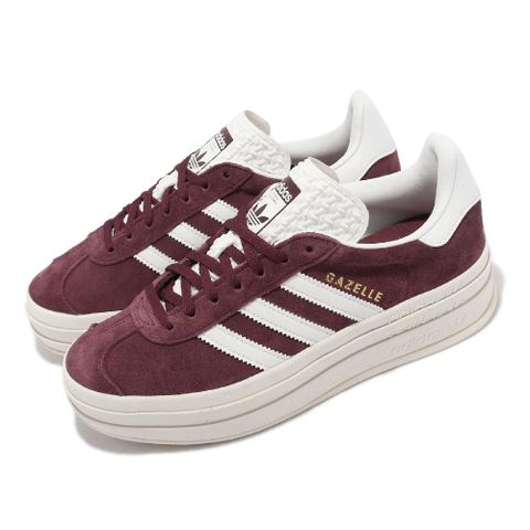 ADIDAS 愛迪達 休閒鞋 Gazelle Bold W 女鞋 酒紅 白 厚底 增高 拼接 麂皮 三葉草  HQ6892