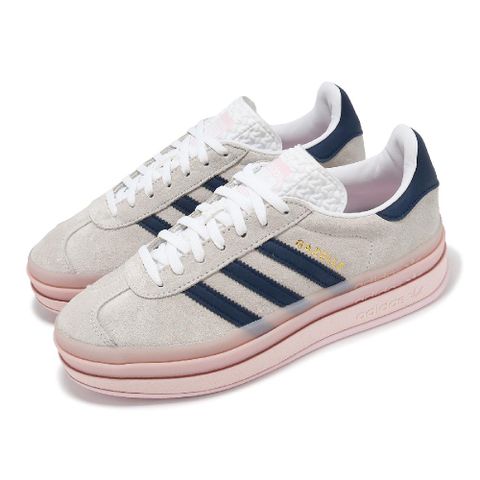 ADIDAS 愛迪達 休閒鞋 Gazelle Bold W 女鞋 灰 粉 麂皮 厚底 三條紋 復古 IE6508