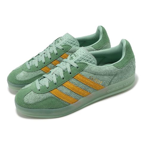 ADIDAS 愛迪達 休閒鞋 Gazelle Indoor W 女鞋 綠 黃 麂皮 三條紋 復古 IG6783