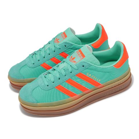 ADIDAS 愛迪達 adidas 愛迪達 休閒鞋 Gazelle Bold W 女鞋 綠 橘 厚底 復古 增高 麂皮 IG4386