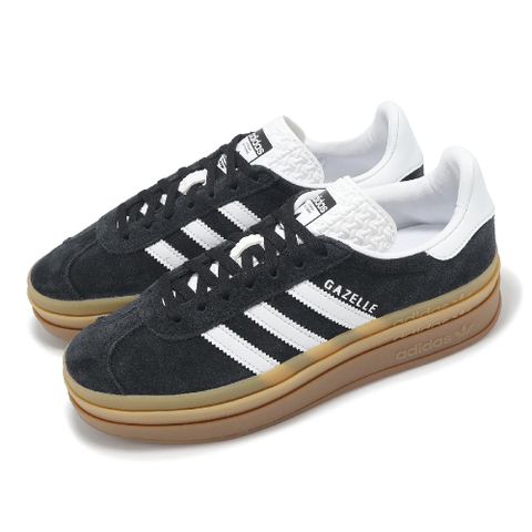 ADIDAS 愛迪達 adidas 愛迪達 休閒鞋 Gazelle Bold W 女鞋 黑 白 厚底 增高 復古 麂皮 拼接 IE0876