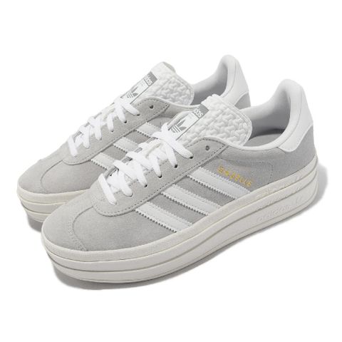 ADIDAS 愛迪達 adidas 愛迪達 休閒鞋 Gazelle Bold W 女鞋 灰 白 厚底 增高 拼接中底 三葉草 HQ6893