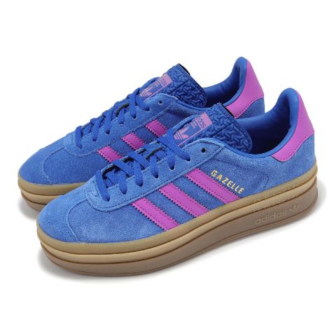 ADIDAS 愛迪達 adidas 愛迪達 休閒鞋 Gazelle Bold W 女鞋 藍 紫 厚底 增高 麂皮 拼接 IG4367