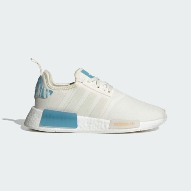  Adidas NMD_R1 W [IE9612] 女 休閒鞋 運動 經典 三葉草 襪套式 包覆 避震 穿搭 米白 淺藍