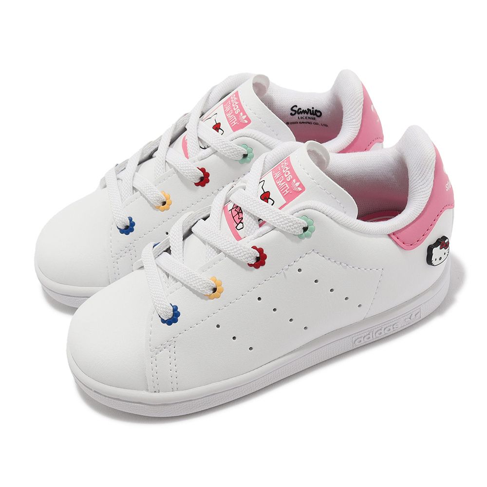 ADIDAS 愛迪達   x Hello Kitty 童鞋 Stan Smith EL I 小童 幼童 白 粉 聯名 ID7232