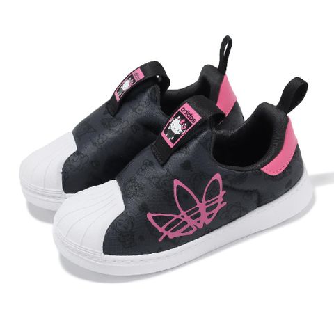 adidas 愛迪達 X Hello Kitty 休閒鞋 Superstar 360 I 小童鞋 黑 粉 聯名 凱蒂貓 IF3553