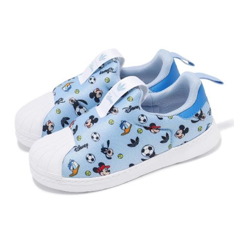 adidas 愛迪達 X Disney Mickey 休閒鞋 Superstar 360 I 小童 藍白 小朋友 襪套 IF3551
