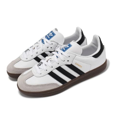 adidas 愛迪達 休閒鞋 Samba OG C 中童 白 黑 小朋友 麂皮 皮革 德訓鞋 IE3677
