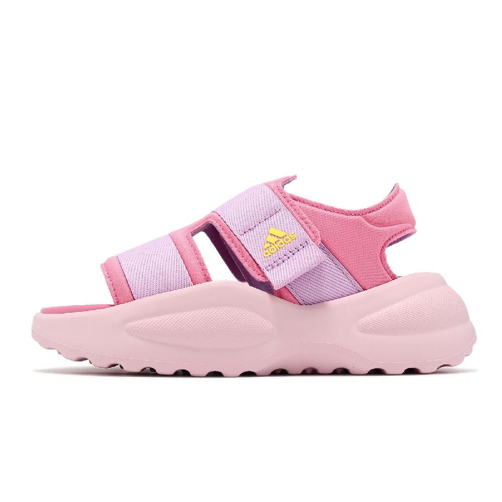 ADIDAS 愛迪達   涼拖鞋 Mehana Sandal Kids 中童 粉 小朋友 緩衝 魔鬼氈 涼鞋 休閒鞋 ID7908