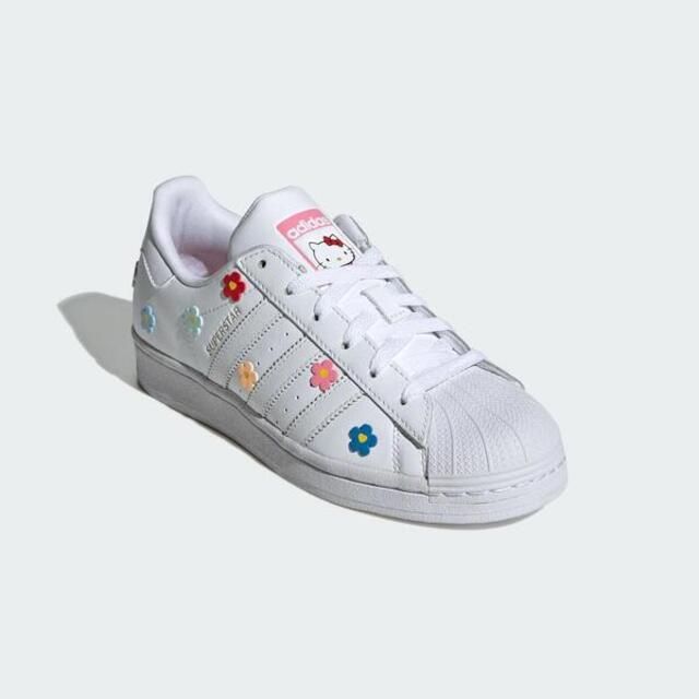 adidas Originals Adidas Superstar J ID7279 大童 休閒鞋 經典 HELLO KITTY 聯名 花卉 白 粉