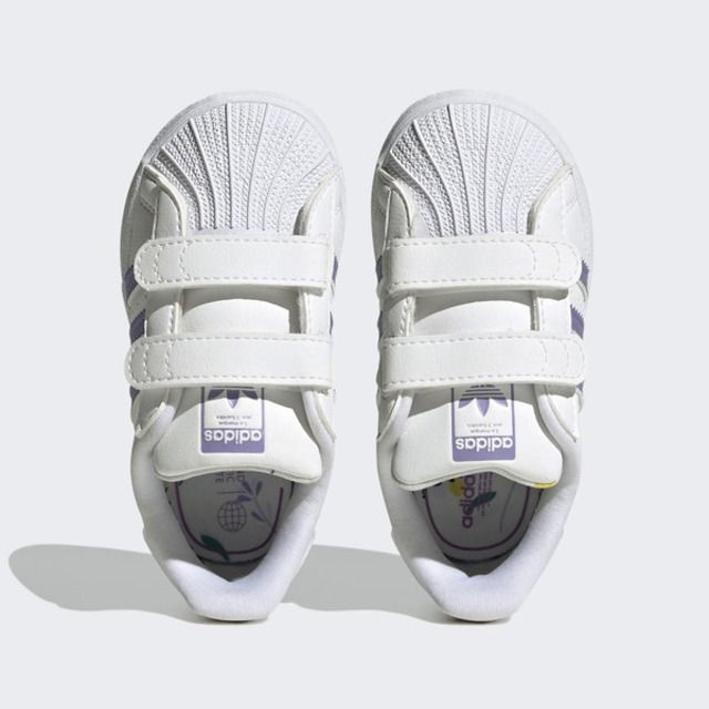 adidas Originals Adidas Superstar CF I HP6219 小童 休閒鞋 經典 BEE-LIEVE 魔鬼氈 白 藍紫