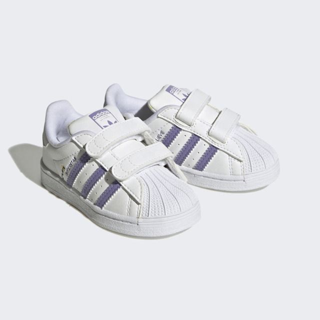 adidas Originals Adidas Superstar CF I HP6219 小童 休閒鞋 經典 BEE-LIEVE 魔鬼氈 白 藍紫