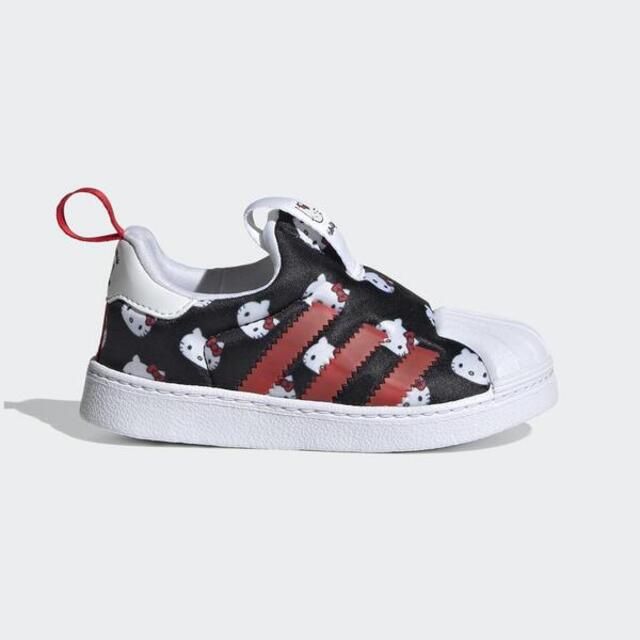 ADIDAS 愛迪達  Superstar 360 I GY9214 小童 嬰兒鞋 襪套 Hello Kitty 聯名 黑紅