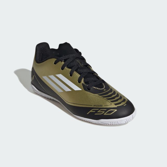 ADIDAS 愛迪達  F50 Club In J Messi IG9326 中大童 足球鞋 運動 訓練 室內 平底 金黑