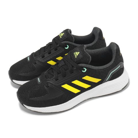 ADIDAS 愛迪達 adidas 愛迪達 慢跑鞋 Runfalcon 2.0 K 中童 黑 黃 緩衝 小朋友 運動鞋 HR1408