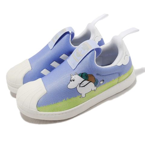 ADIDAS 愛迪達 adidas 愛迪達 X Moomin Superstar 360 C 童鞋 聯名 嚕嚕米 中童 藍 無鞋帶  ID6649