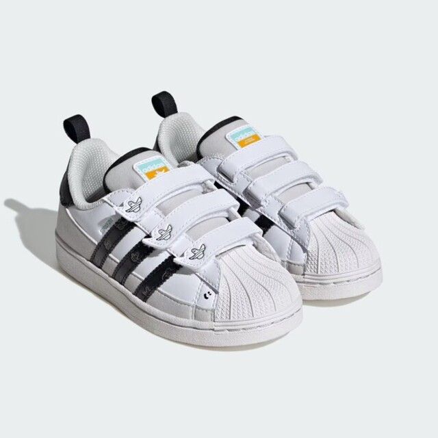 adidas Originals Adidas Superstar CF C IG6993 中童 休閒鞋 運動 經典 三葉草 魔鬼氈 貝殼頭 白黑