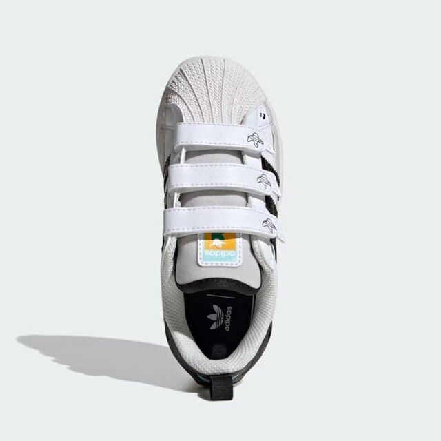 adidas Originals Adidas Superstar CF C IG6993 中童 休閒鞋 運動 經典 三葉草 魔鬼氈 貝殼頭 白黑