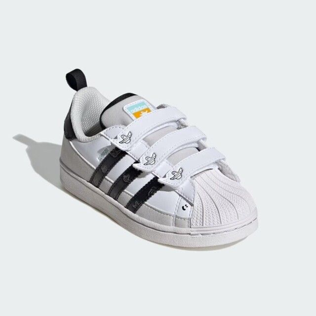 adidas Originals Adidas Superstar CF C IG6993 中童 休閒鞋 運動 經典 三葉草 魔鬼氈 貝殼頭 白黑