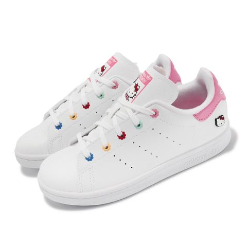 ADIDAS 愛迪達 adidas 愛迪達 x Hello Kitty 童鞋 Stan Smith C 中童 白 粉 聯名 小朋友 ID7231